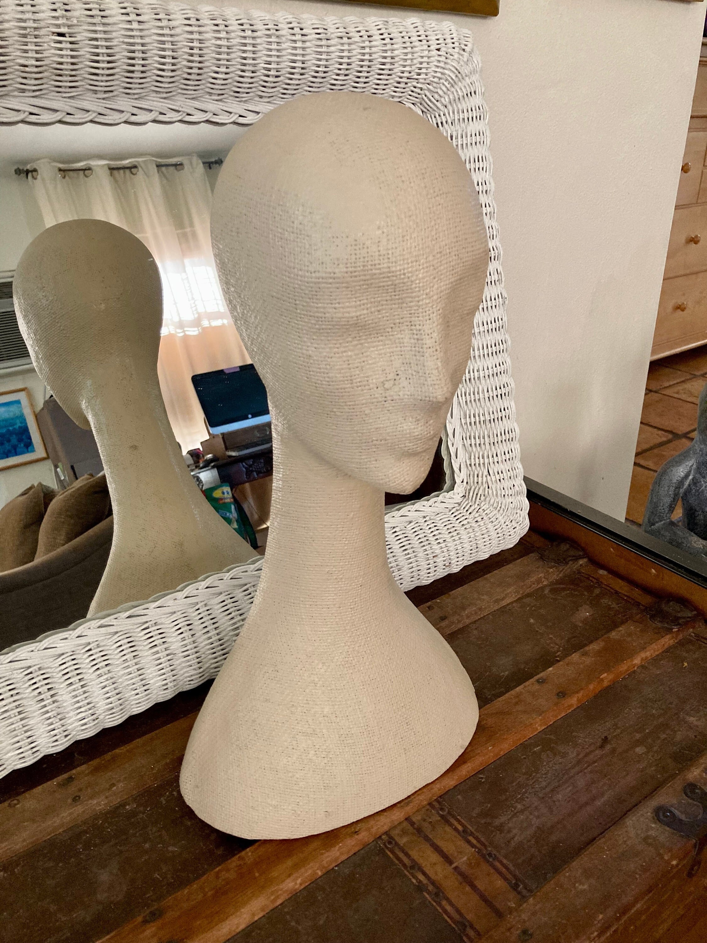 Long Hand Made Mannequin Head Long Hair Rattan Wig Stand hat