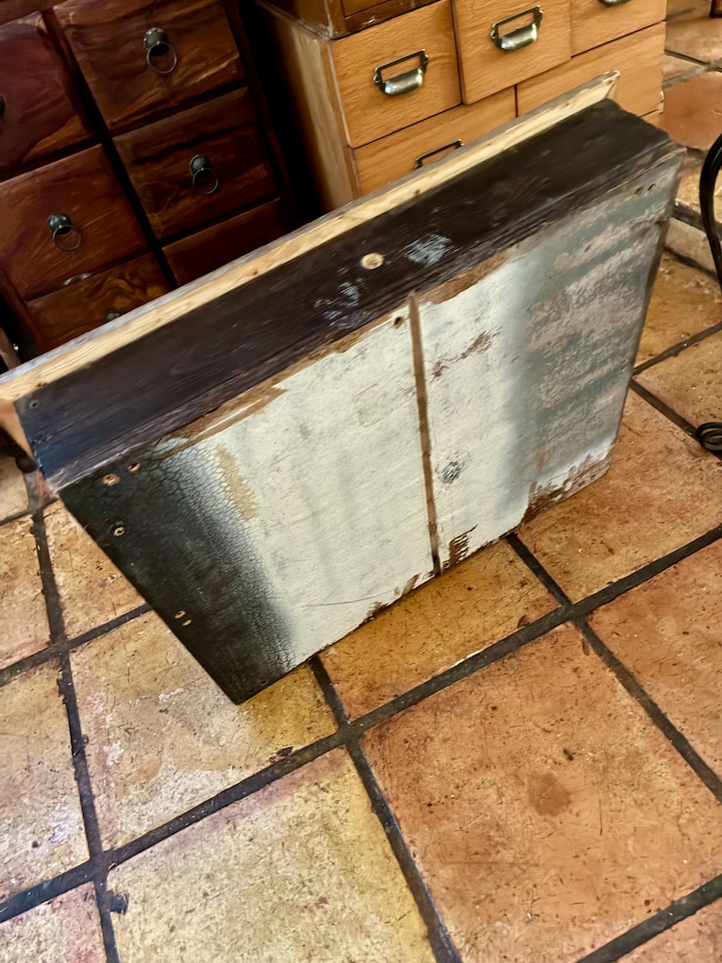 Shadow Box Display Table – Rustic Reclaimed Wood & Iron Stand - Etsy