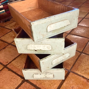 Vintage Holzschubladen, Vintage Cutler Holzschreibtischschubladen, Büroaufbewahrung, Vintage Schubladenbox, Apothekenlagerung