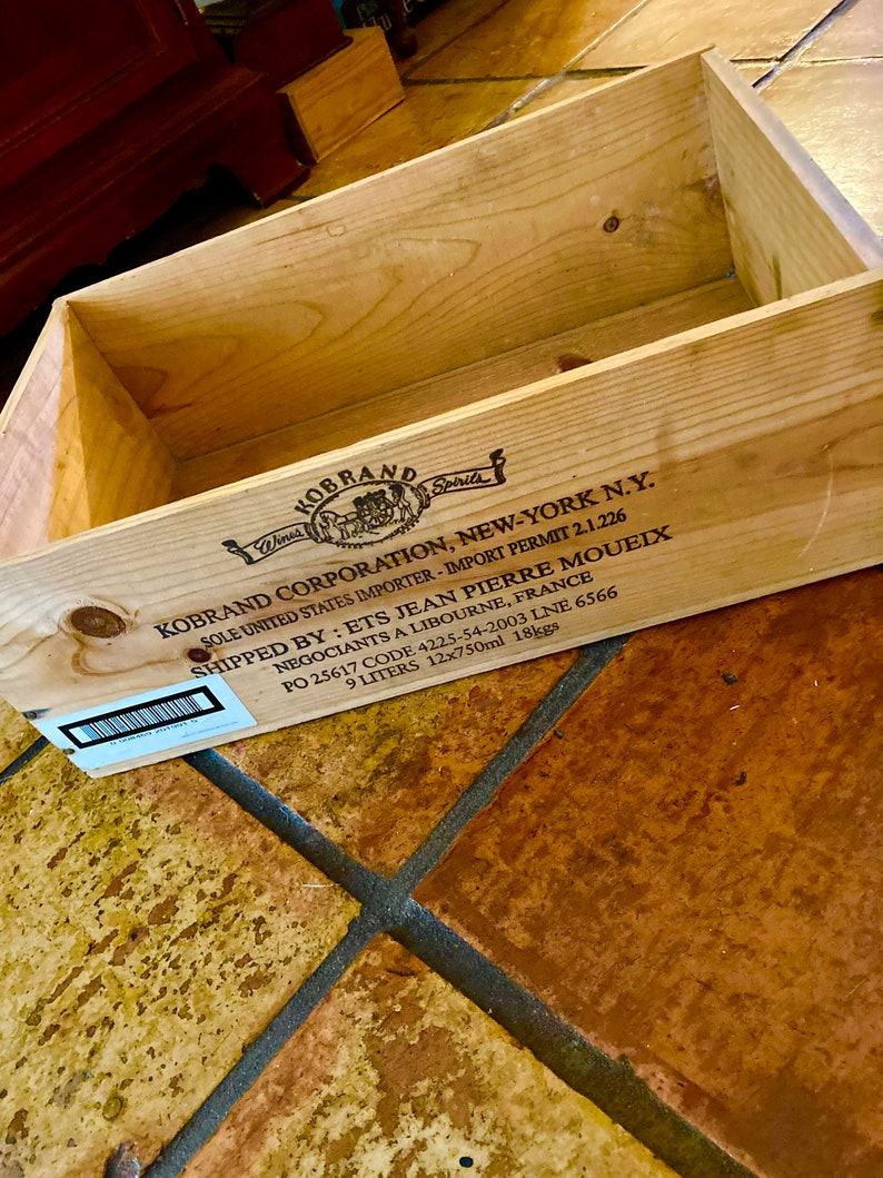 Vintage Wooden Wine Crate Box French Wine Box Christian Etsy