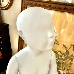 Vintage Atrezzo Child Mannequin – 28.5” Tall Toddler Form, Satin Finish, Movable Arms – 1 Year Old Size