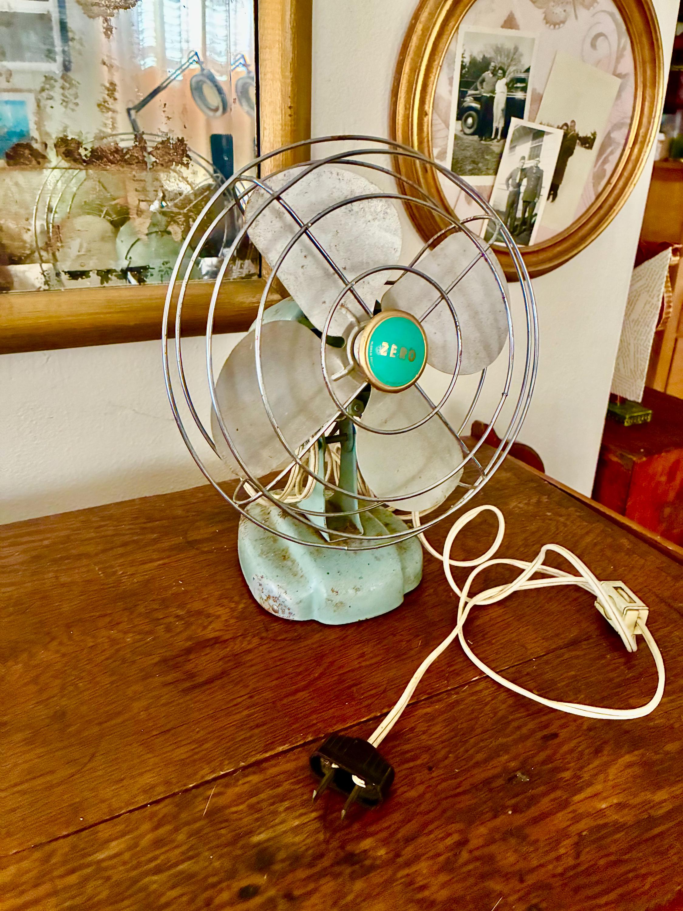 50年代、ZERO モデル 1250R 卓上扇風機 グリーン色アンティーク Zero Fan Model 1250r - Etsy