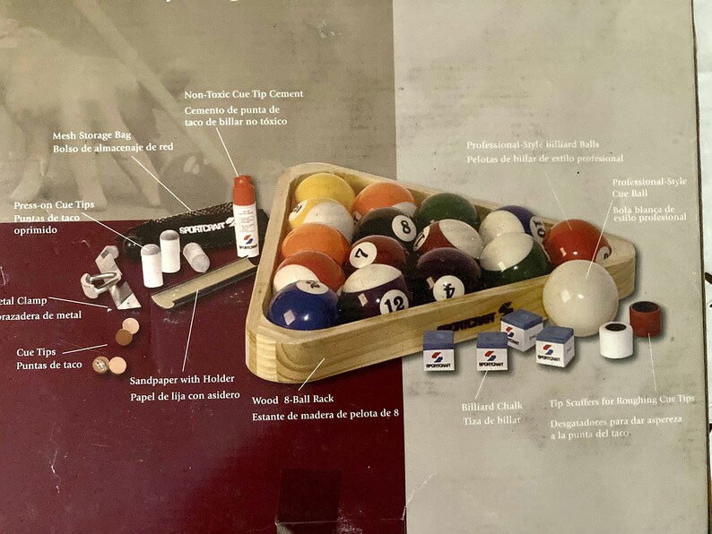 Billiard Starter Kit Sportcraft Billiard Balls Complete Set Etsy