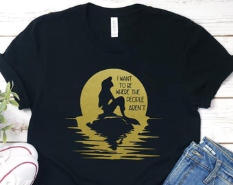 I want to be where the people aren't t-shirt - Funny introvert shirt - Humorous anti social shirt - Cute mermaid shirt
