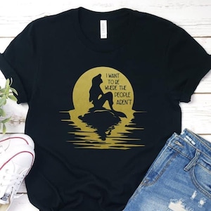 I want to be where the people aren&#39;t t-shirt - Funny introvert shirt - Humorous anti social shirt - Cute mermaid shirt