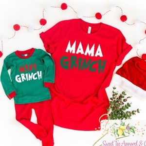 Mama grinch Mini grinch shirts - Matching shirts - Mommy and me - Mom and Dad Christmas shirts - Funny Christmas shirts