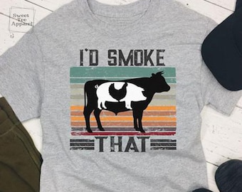 I&#39;d smoke that - men&#39;s t-shirt - grill master shirt - cookout t-shirt - BBQ - men&#39;s gift idea