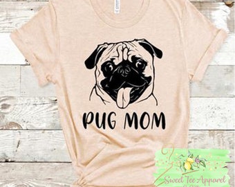 Pug Gift for Her PUG Mother Wine Lover Shirt Pug Dog Mom T Shirt Pug Lover Shirt for Mothers Day Pug Owner Gifts Pug T-Shirt for Women