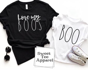 Halloween family shirts - Matching halloween shirts - Love my boos - Boo - Family shirt set - Mama - Dad - Mini - family tee's