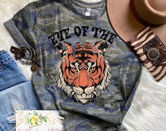 Eye of the tiger t-shirt - Camo shirt - tiger t-shirt - Women's shirt - Cute t-shirt - Gift for her