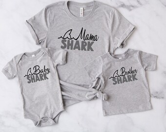 Mama shark matching shirts - - Baby shark - Beach vacation - Family shirt set - Mommy and me - Father and son - baby boy shirts - Custom