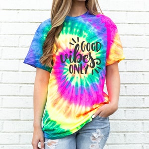 Good Vibes Only Tie Dye Shirt Hippie Top Kindness T-shirt Inspirational ...