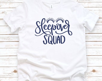 Sleepover squad t-shirt - slumber party shirt - gifts for girls sleepover - party favor ideas - pajamas - girls youth t-shirt