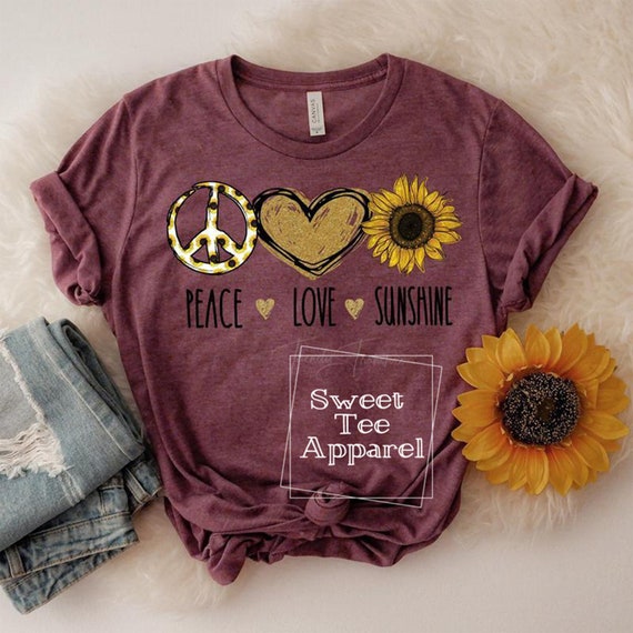 Peace love and sunshine t shirt Clearance