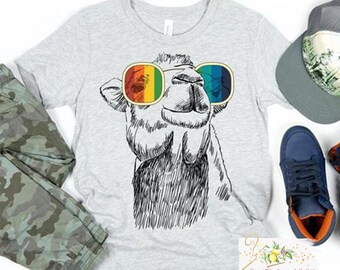 Camel t-shirt - camel with sunglasses shirt - cute toddler shirt - Funny youth shirt - Camel with cool shades - 3D glasses