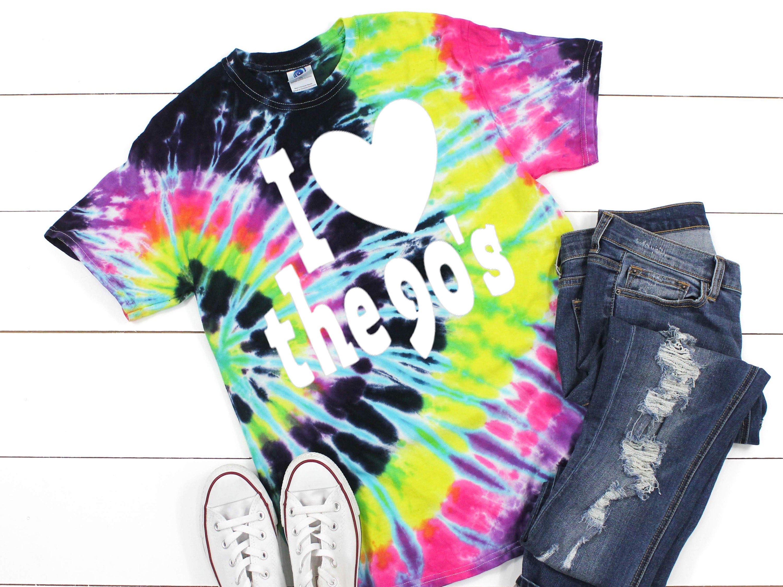 I heart the 90's tie dye shirt 90s kid top tshirt Etsy
