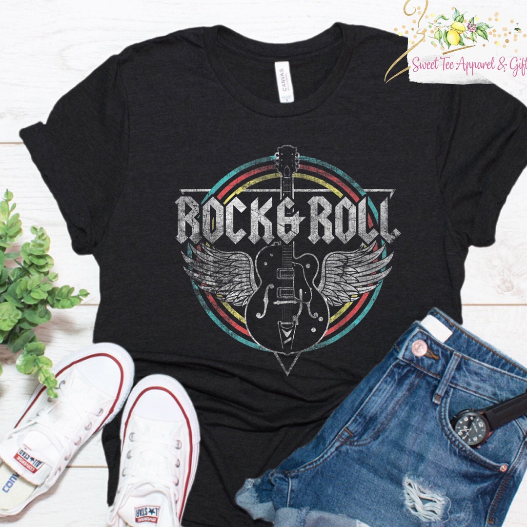 T-Shirt Donna Con Teschio Di Scheletro Che Suona La Chitarra Rock - Foto 2
