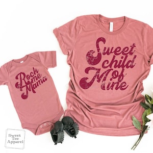 Sweet Child of Mine t-shirt - Mommy and me set - Rock me mama - Baby matching set - Gift for new mother