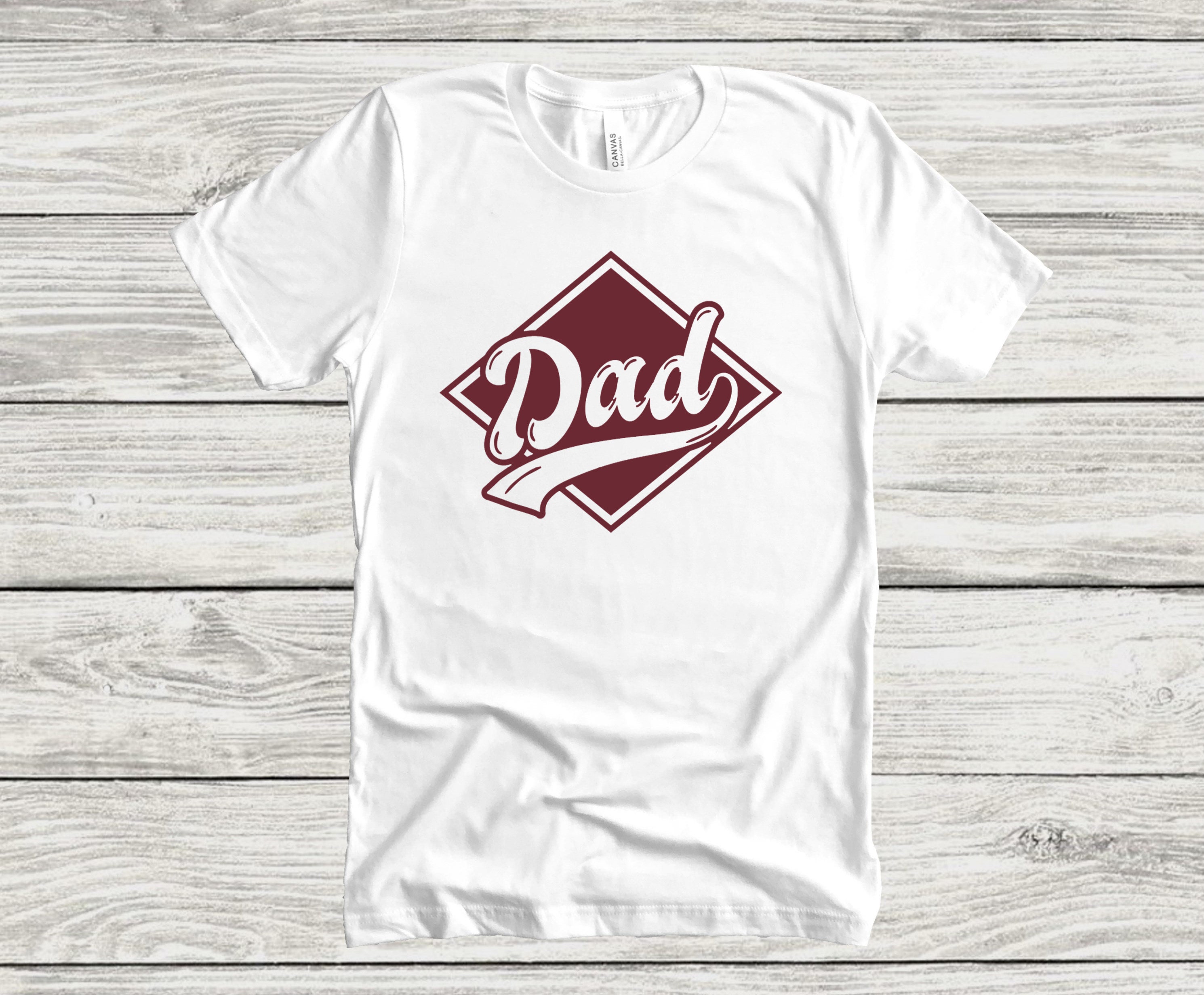 Dad baseball theme t-shirt gift idea men's white tshirt | Etsy