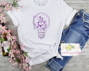 Forget me not t-shirt - Alzheimer's awareness - Light bulb shirt - Alzheimer's support