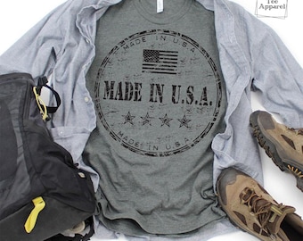 Made in the U.S.A t-shirt - USA shirt - Patriotic shirt - America - Distressed - Apparel