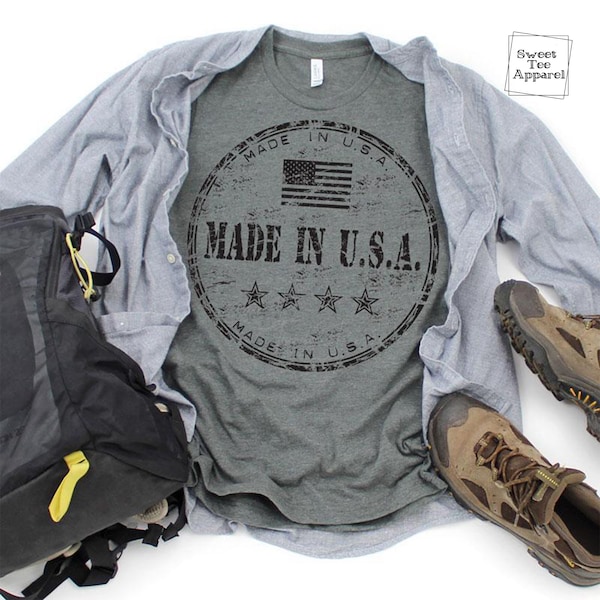 Made in the U.S.A t-shirt - USA shirt - Patriotic shirt - America - Distressed - Apparel