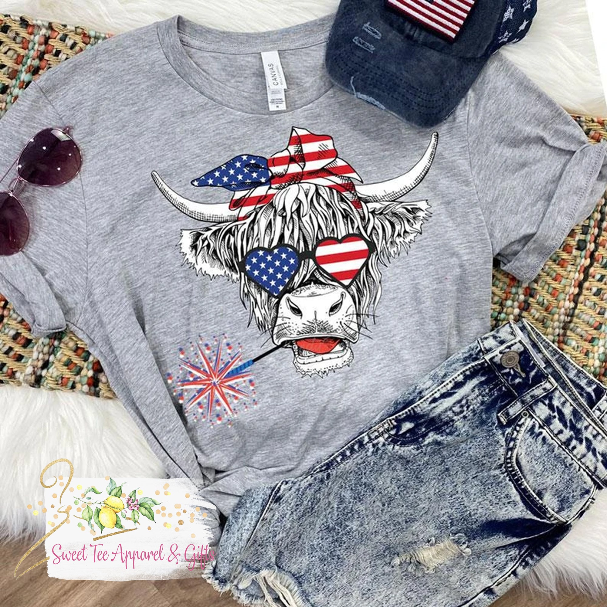 Shaggy cow July 4th t-shirt - Mommy and me set - Family 4th of July t…