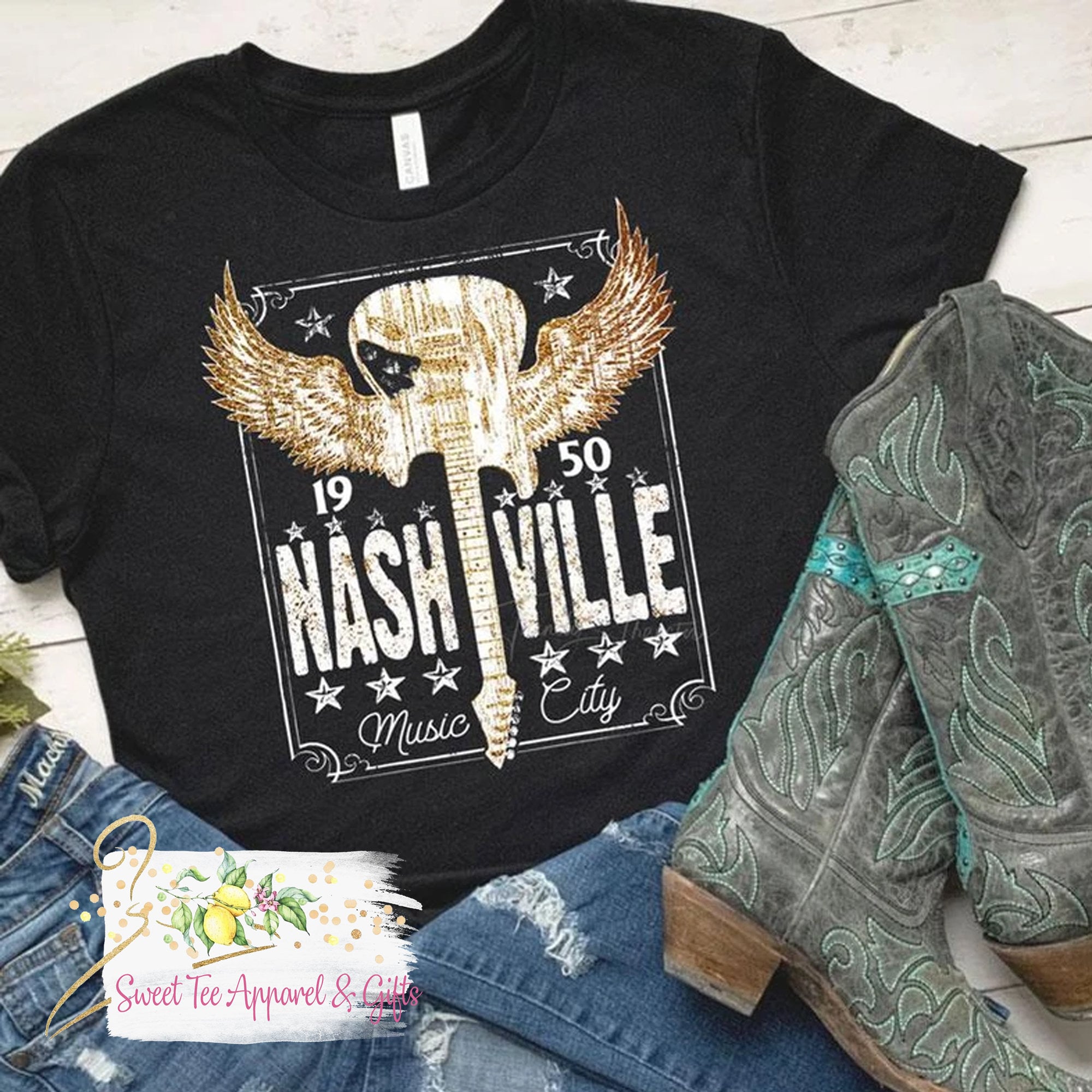 Nashville Music City Tshirt Ladies Graphic Tee Shirt Etsy