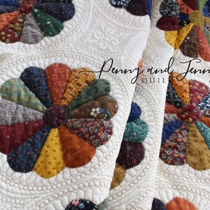 Queen Size Dresden Plate Quilt-Ready To Ship
