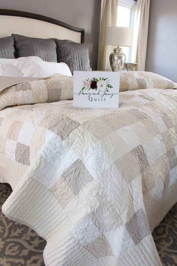 Neutral Patchwork Quiltmade to Ordernot Ready to Ship Etsy