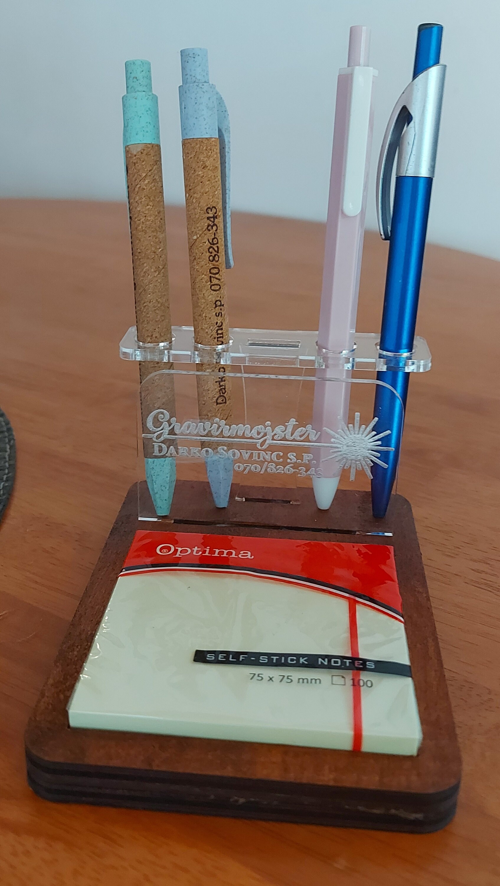 Simple Sticky Notes and Pen Stand Dxf Svg Ai Pdf File 3mm and - Etsy