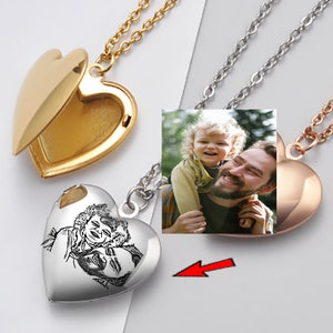 Heart Locket Personalized-Custom Locket Pendant- Locket That can be Personalized-Groomsmen Gift- Anniversary Gift- Father's Day Gift - GT05
