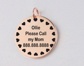 Custom Name Pet Tag Personalized Dog Collar Pearl Dog Collar Custom Dog Tag Engraved Dog Tag Personalized Tag Cat ID Tag Dog Name Tag-P57