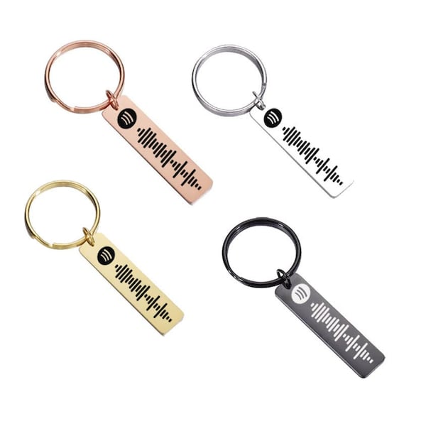 Spotify Code Scan Keychain - Personalized Music Code Gift for Music Lovers, Custom Spotify Code for Birthday, Anniversary, Valentines Day