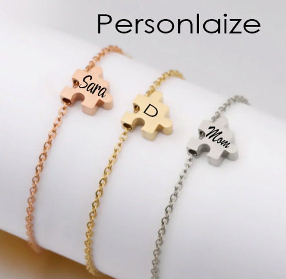 Puzzle Piece Bracelet, Couples Bracelet, Puzzle Piece Charm, Teacher Gift,  Friendship Gift, Men's and Women's Gift, Dad Bracelet B0192 - Etsy