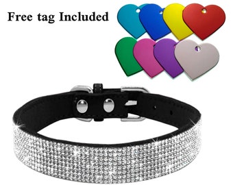 Bling Dog Collar And Personalized tag Rhinestone Dog Collar With Pet Collar Rhinestone collar for Dogs- B3