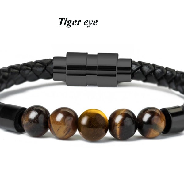 Natuursteen kralen armband - Tiger Eye - Lava Armband -JX5