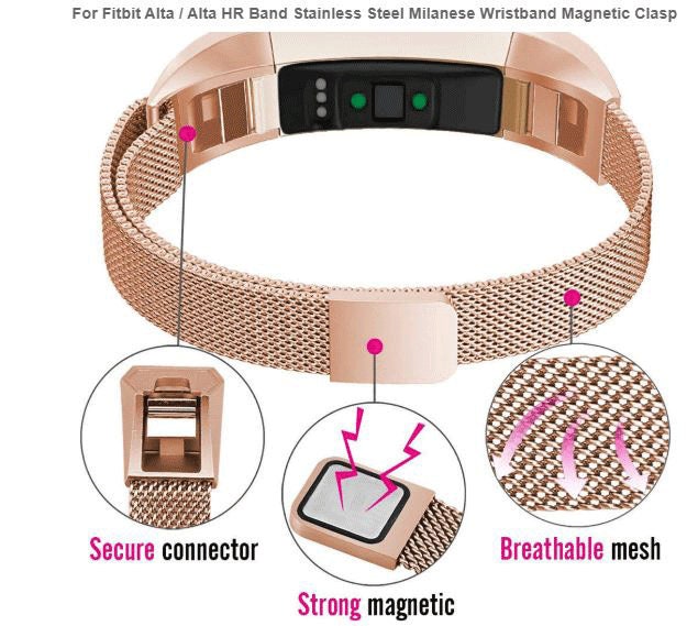 For Fitbit Alta Alta HR Band Stainless Steel Milanese Wristband