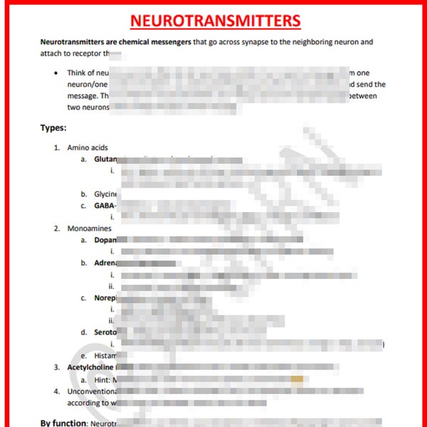 Neurotransmitters, their functions, and more:)