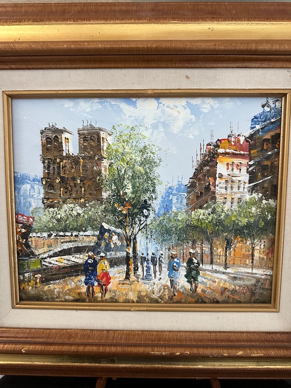 Mid Century French Impressionist Framed Painting Signed J. Bardot