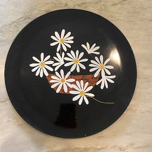 Round Couroc Daisies in a Basket Tray - California