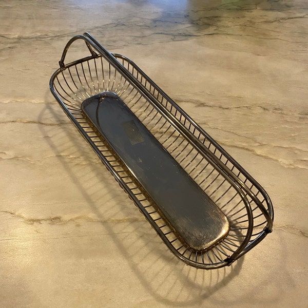 Silver-Plated Long Bread or Cracker Basket - Hong Kong