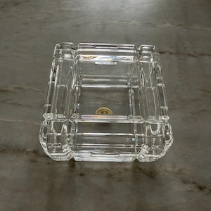 RCR Square Beveled Cut Crystal Trinket Jewelry Box - Italy