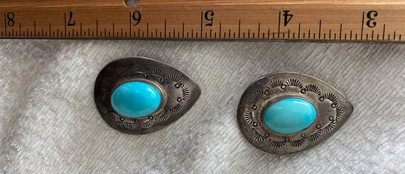 Navajo Sterling and Turquoise "BAL Sterling" Stat… - image 2