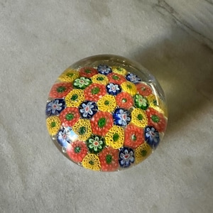 Petite Millefiori Glass Paperweight