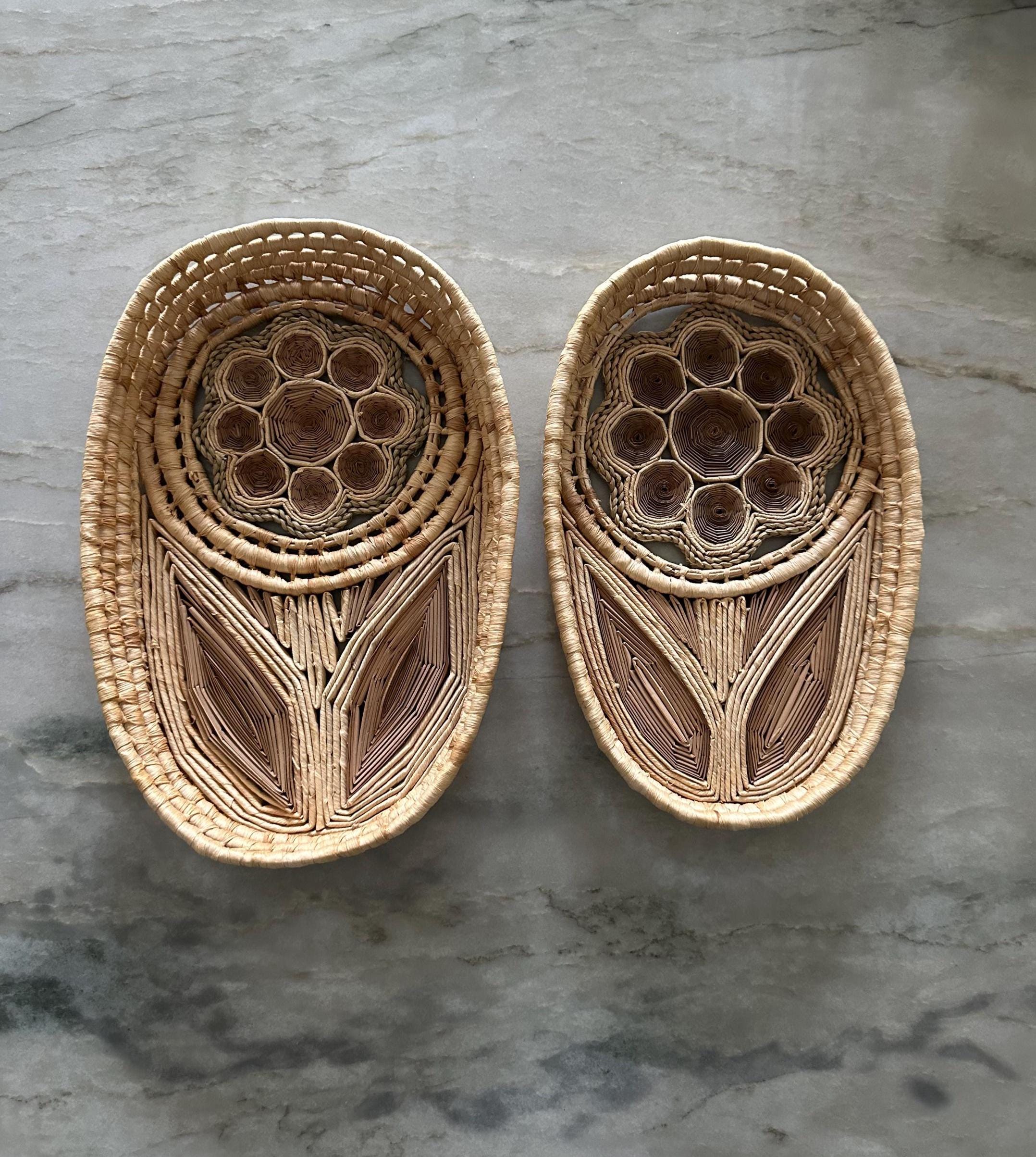 Vintage Handwoven Daisy Flower Baskets - Set of 2 - Etsy