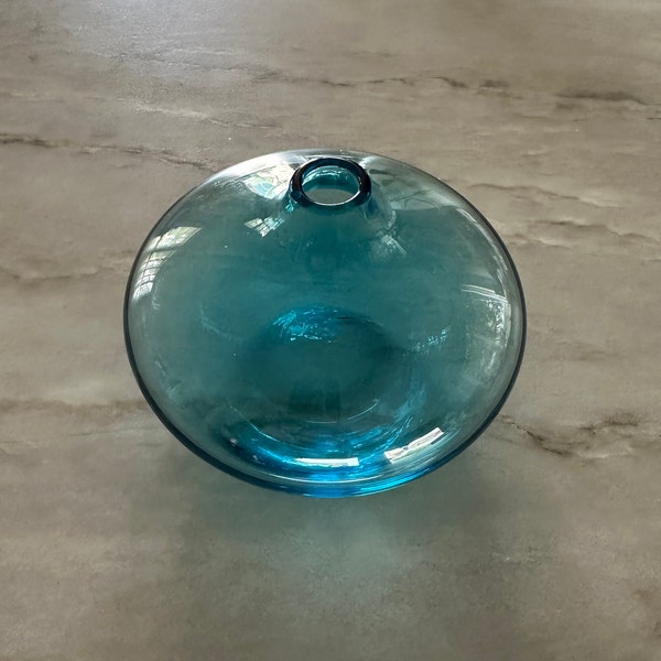 Hand Blown Aqua Turquoise Glass Vase Designed by Johanna Jelinek for Ikea - Sweden