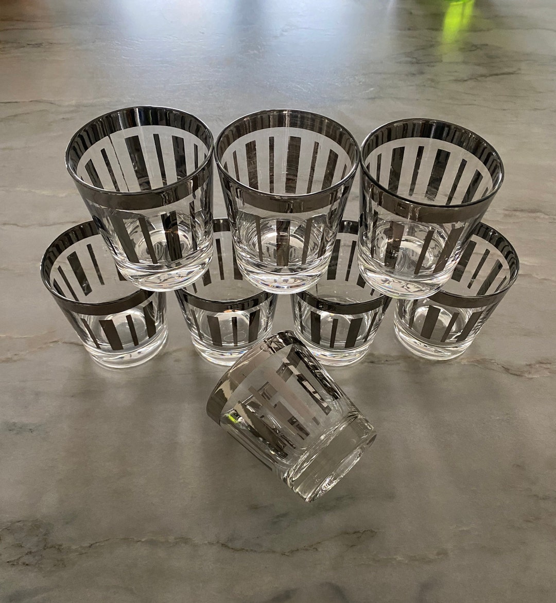 Mid Century Old Fashioned Low Ball Cocktail Glasses With Etsy