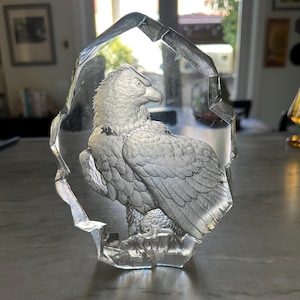 Large Mats Jonasson Sweden Full Lead Crystal - Eagle | eBay