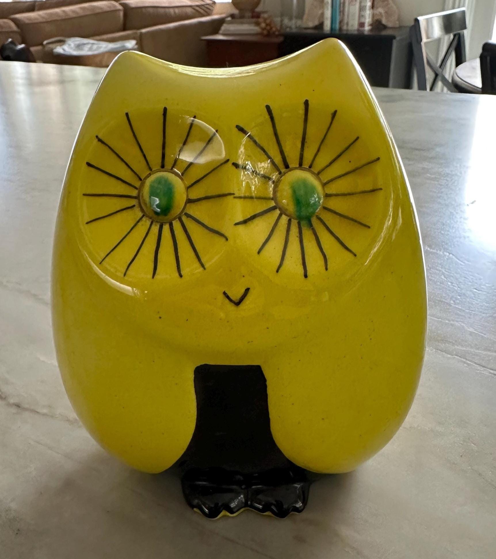 Vibrant Baldelli Ceramic Owl Bank - Italy - Etsy